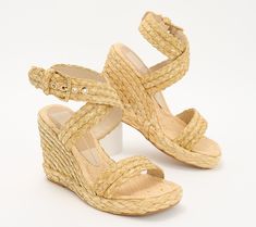 This elegant espadrille brings together raffia details and criss-cross ankle straps with a walkable wedge, for a vacay-ready look with a city-wise twist. From Dolce Vita. Ankle Strap Wedges, Ankle Straps, Espadrilles Wedges, Wedge Heels, Criss Cross, Ankle Strap, Fashion Shoes, Espadrilles, Leather Upper