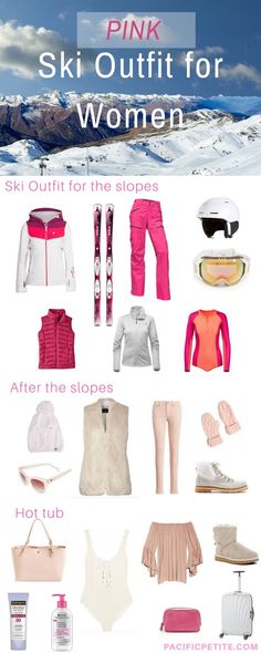 Ski Helmet Womens Outfit, Ski Holiday Outfit, Pink Ski Outfit, Women Ski Outfit, Ski Vacation Outfits, Ski Lodge Outfit, Cute Ski Outfits, Ski Outfits For Women, Apres Ski Outfit