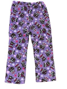 Candy Pink Girls Fleece Pajama Pants in Raccoon & Smores Pattern. Cozy Bottoms For Winter Sleepover, Cozy Bottoms For Sleepover In Winter, Casual Winter Bedtime Bottoms, Casual Winter Pants For Sleepover, Panda Pyjamas, Girls Pajama Pants, Pink Pajama Pants, Pink Pajama, Fleece Pajama Pants