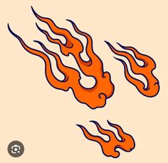 an orange and black fire sticker on a white background