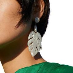 Fashion Earrings For Women Geometric Circle Leaves Drop Dangle Earring Hypoallergenic Leaf-shaped Earrings For Summer, Geometric Circle, Earrings For Women, Fashion Earrings, Women's Earrings, Dangle Drop Earrings, Color White, Women Jewelry, For Women