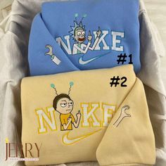 Get Schwifty with Rick And Morty Nike Embroidered Sweatshirt - Limited Edition Rick And Morty Embroidery, Nike Embroidered Sweatshirt, The Rick, Get Schwifty, Rick Y Morty, First Anniversary Gifts, Cartoon Gift, Cartoon Embroidery, Halloween Cartoons