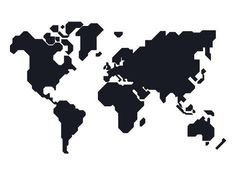 a black and white map of the world