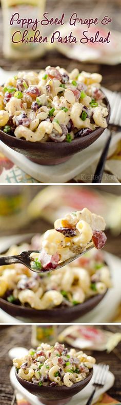 three images show different stages of food being made in the same pan and placed on top of each other