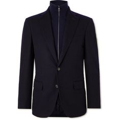 Loro Piana's 'Rivoli' blazer has been tailored in Italy from a fine cashmere-blend that's treated with a Storm System® coating, so it's windand water-repellent. It's lined with a sporty zipped cardigan that peeks out from underneath the lapels. Blazer For Men, Loro Piana, A Storm, Blazers For Men, Mr Porter, Repellent, Water Repellent, Fashion News, Porter