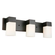 Ciara Springs 3x60W Bath Vanity Light With Oil Rubbed Bronze Finish & Frosted Glass 3 Light Bathroom Vanity Light, Bronze Light Fixture, Glass Light Shades, Light Bathroom Vanity, Transitional Vanity, Bronze Lighting, Light Bathroom, Bathroom Vanity Light, Bath Light