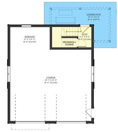 the floor plan for a house with an attached garage