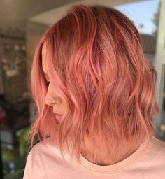 Pink Hair Color Highlights, Coral Hair, Light Pink Hair, Peach Hair, Hair Tint, Hair 2018