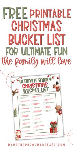 Christmas list ideas Family Christmas Cabin Trip, Christmas Fun List, Christmas Break Bucket List, Christmas To Do List Things To Do, Toddler Christmas Bucket List, Kids Christmas Bucket List, Christmas Family Bucket List, December Bucket List Kids, Christmas Activity List