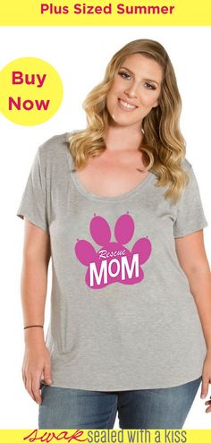 One of the greatest things in the world is being a Mom! And, Rescue Mom's are the extra special kind! Beautiful Rescue Mom paw print graphic on a soft comfy women's plus size grey tee. Plus Sized Summer | Plus Size Tee #Plussize Mom Graphic Tees, Dressing Sense, Love Graphic, Red Wedding Dresses, Being A Mom, Summer Plus Size