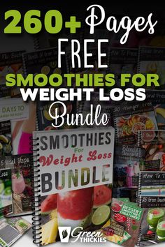 This 260+ page FREE Smoothies For Weight Loss Bundle gives you everything you need to get started seeing immediate weight loss and a massive boost in energy from smoothies.