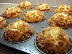 freshly baked muffins in a baking pan ready to be eaten