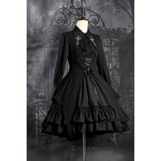 A gothic blouse that looks like an aristocratic lady from medieval Europe. Her collar has a cross sword embroidered on it, the back is laced, and the chest is decorated with a statement frill. She is a mysterious young lady with a gorgeous aura. 
 
 

 

 
 
 
 Size 
 
 XS size 
 
 Length: 63cm 
 Bust: 84cm 
 Waist: 72cm 
 Sleeve length: 62cm 
 
 S size 
 
 Length: 64cm 
 Bust: 88cm 
 Waist: 76cm 
 Sleeve length: 62cm 
 
 M size 
 
 Length: 65cm 
 Bust: 92cm 
 Waist: 80cm 
 Sleeve length: 62.5cm Black Long Sleeve Victorian Costume Dress, Black Victorian Dress With Long Sleeves For Halloween, Gothic Long Sleeve Victorian Dress For Halloween, Gothic Victorian Long Sleeve Dress For Costume Party, Gothic Victorian Dress For Costume Party, Gothic Black Corset Dress For Formal Occasions, Gothic Black Corset Dress For Formal Events, Black Gothic Corset Dress For Formal Occasions, Black Long Sleeve Victorian-inspired Dress