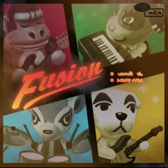 the cover art for fusoi's album, which features four cartoon characters