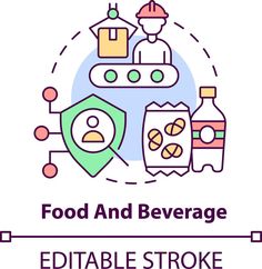 the food and beverage logo is shown above an image of two bottles with different types of beverages on them