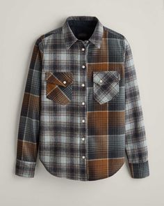 Based on an archival Pendleton style, this Western-style women's shirt is crafted from machine-washable Umatilla wool, in limited-edition plaids woven in our USA mills. With pearlized snaps and distinctive angled, flapped pockets set on the bias. Tapered waist. 100% pure virgin wool . Fabric woven in our American mills. Imported of USA fabric. | WOMEN'S LIMITED EDITION GAMBLER SHIRT Limited Edition Shirt, Baby Fabric, Wool Shirt, Limited Run, Mens Pajamas, Dress Pant, Wool Fabric, Western Style, Pajamas Women