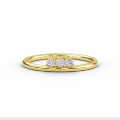 Gold KT: 14K Solid Gold Gemstone: Natural Diamonds Band Width: 1.2 mm Number of Stone : 3 Stone Size (Round Cut) 3 pcs 2.1 mm Total Cwt.: 0.15ct Diamond Color-Clarity : G Color – SI Clarity Product Code : CR14145c Classic Gold Stackable Three Stone Rings, Classic Gold Three Stone Stackable Rings, Yellow Gold Three Stone Cluster Ring, Yellow Gold Cluster Ring With Three Stones, Gold Three Stone Cluster Ring, Triple Diamond Ring, Diamond Necklace Wedding, Diamond Gold Ring, Diamond Solitaire Necklace