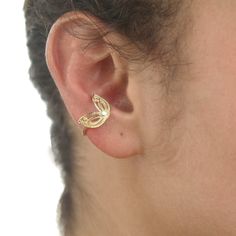 "Unique Conch Earring, Made of 14k Solid Yellow/Rose Gold, Tribal Indian Ethnic Style, 16g, Handmade Piercing Jewelry. Ear piercing combines perfectly your personal touch with an expression of style & fashion. This ring is made of high-quality 14k solid yellow or rose gold, lead-free & nickel-free. Spice up your jewelry collection with this awesome earring and add some edge and whimsical touch to your look and feel. Product Details: * One hoop. * Made from 14K solid yellow/rose gold for your sel 14k Gold Pierced Ear Cuff Fine Jewelry, Gold 14k Ear Cuff As A Gift, 14k Gold Ear Cuff For Wedding, Pierced Gold Ear Cuff In Sterling Silver, Gold 14k Ear Cuff For Pierced Ears, Gold Pierced Ear Cuff In Sterling Silver, 14k Gold Pierced Round Ear Cuff, 14k Yellow Gold Ear Cuff For Wedding, Gold Pierced Ear Cuff Fine Jewelry