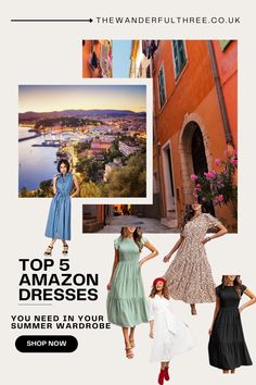 Top 5 Amazon Dresses You Need in Your Summer Wardrobe Affordable Summer Dresses, Wanderlust Fashion, Classic White Shirt, Amazon Dresses, Boho Midi Dress, Travel Outfits, Affordable Dresses, Jet Setter, Fun Family