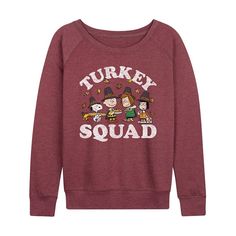 She will love showing off her style with this Women's Peanuts Turkey Squad French Terry Long Sleeve Tee.FEATURES Long sleeves ScoopneckFABRIC & CARE Cotton/Polyester, French Terry Machine wash Imported Size: Medium. Color: Heather Dark Red. Gender: female. Age Group: adult. Gildan Sweatshirts, How To Show Love, Tee Shop, Her Style, Long Sleeve Tee, Dark Red, French Terry, Womens Clothing Tops, Gender Female