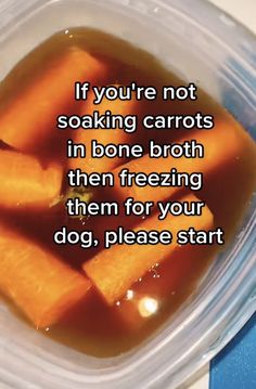 Frozen Carrot Dog Treats Frozen Carrot Dog Treats, Carrots In Bone Broth For Dogs, Bone Broth Carrots For Dogs, Beef Broth Dog Treats, Cold Dog Treats Homemade, Dehydrated Pet Treats, Carrot Bone Broth Dog Treat, Homemade Pet Treats Dog Food Recipes, Dog Carrot Treats