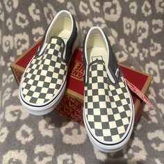 Vans “Off The Wall” Color: In Pewter And True White Checkerboard New & Never Worn Size: 6.5 Us Men 8.0 Us Women The Slip-On That’s Been Setting Trends Since 1979 The Classic Slip-On, With Its “No Laces, No Problems” Approach, Was First Introduced To The World In 1979. Since Then, It’s Become A Pop Culture Icon, Known For Its Ability To Dress Up Or Down, Its Reliable Comfort, And The Flexibility To Adapt To Everyone’s Style. With Its Unmistakable Red Heel Tab, Signature Checkerboard Print, And Ru Silver Vans Low-top Sneakers, Silver Low-top Vans Sneakers, Vans Low-top Slip-on Sneakers With Cushioned Footbed, Vans Cushioned Slip-on Sneakers, Leopard Print Vans, Tan Vans, Fringe Sneakers, Vans Shoes Checkerboard, Vans Slip-on Sneakers For Skateboarding