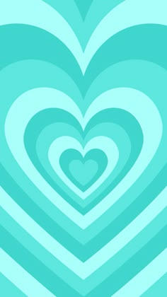 two hearts are in the middle of a blue and green heart shape wallpaper pattern