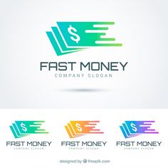 the logo for fast money is designed with colorful lines and an open book on top