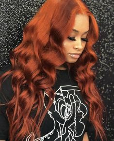 Hairstyle Color, Hair Colorful, Wig Collection, Wig Ideas, Prom 2020, Ombre Lace, Long Red Hair, Ombré Hair, Orange Spice