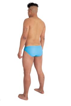 Bermuda Swim Brief - Kapow Meggings Blue Functional Training Bottoms, Functional Blue Training Bottoms, Blue Sporty Activewear With Elastic Side Panels, Sweat Resistant Blue Sportswear Bottoms, Blue Sporty Sweat-resistant Bottoms, Sporty Light Blue Sports Bottoms, Sporty Blue Activewear With Elastic Side Panels, Sweat-resistant Blue Sportswear Bottoms, Sporty Blue Sweat-resistant Bottoms