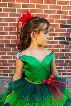 Are you looking for a different party gown for your little girl for Christmas and Holidays? This bright green tutu Christmas Tree dress, specially designed for that is made of highest quality satin and crystal tulle. The shirt part of the costume is embellished with little bells and the star brooch is handmade too. The dress is totally handmade and customized for your own size. Made to Order Gift message available Please note: actual color may vary from picture due to computer settings. We prima Party Dress Green, Winter Warm Outfits, Green Flower Girl Dresses, Green Tutu, Christmas Tree Dress, Star Brooch, Concert Dresses, First Birthday Dresses, Tree Dress