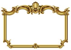 an ornate gold frame on a white background