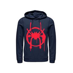 You'll be ready to swing into action with this men's Spiderverse hoodie. FABRIC & CARE Cotton, polyester Machine wash ImportedPRODUCT FEATURES 1-pocket Drawstring hood Long sleeves Size: 3XL. Color: Navy. Gender: male. Age Group: adult. Pattern: Graphic. Material: Fleece. Spiderverse Miles, Marvel Hoodie, Hoodie Images, Spider Man Miles, Marvel Clothes, Marvel Hoodies, School Sweatshirts, Man Icon, Mom Hoodies