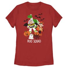 All your favorite Toy Story characters are ready for this fall season! Celebrate and get into the festive mood with an officially licensed Disney Pixar Toy Story Halloween Boo Squad Women's Graphic T-Shirt! You've got a friend in this tee that features Buzz Lightyear, Woody, Rex, and a Little Green Man ready for trick-or-treating with the words: "Boo Squad" below them. Look no further than our Toys Story apparel for a perfect ghoulish and haunting Halloween! Toy Story Halloween, Toy Story Characters, Halloween Toys, Sleeve Packaging, Pixar Toys, Boyfriend T Shirt, Graphic Tee Design, All Toys, Halloween Boo