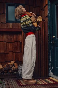 The Izzie Relaxed Pull-On Barrel Pants by Pilcro: Corduroy Edition Barrel Pants, Cold Weather Outfit, Crew Neck Cardigan, Fall 24, Pant Trends, New Today, Snow Day, Clothes Horse, Corduroy Pants