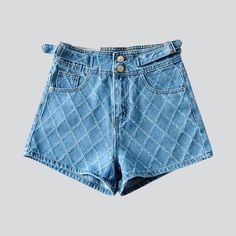 Add a chic. stylish edge to your wardrobe this summer with our Women's Denim Shorts from the 2023 Summer Collection! With a modern street style and a luxurious. stitched design. these shorts are the perfect blend of classic sophistication and contemporary vibe.Why You Can't Miss Out On These ShortsForm to perfection. these shorts feature a wide-leg fit. high-waist silhouette. and a zipper & button closure. The ornamented detailing and bold pattern add a unique touch of elegance. making them the Chic High-waist Jean Shorts With Belt Loops, Chic Short Jeans With Belt Loops, Chic High Waist Jean Shorts With Belt Loops, Chic Denim Blue Cotton Jean Shorts, Chic High-waisted Denim Jean Shorts, Chic Denim Blue Jean Shorts, Trendy Denim Blue Shorts With Belt Loops, Chic High-waist Denim Shorts, Chic High Waist Denim Shorts