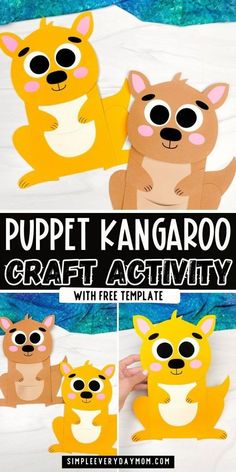 the puppet kangaroo craft activity with free printables is perfect for kids to make