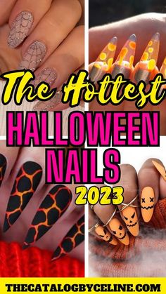 Halloween Nail Designs With Glitter, Nails 2023 Trends October, Dark Halloween Nails Short, Negative Space Halloween Nails, Goosebumps Nail Art, Halloween Nail Acrylic, Halloween Cruise Nails, October Nail Designs 2023, Halloween Nail Designs Coffin Shape