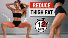 Workout No Equipment At Home, Thigh Workouts At Home, Outer Thigh Workout, Thigh Fat Workout, Outer Thigh, Workout No Equipment, Reduce Thigh Fat, Thigh Workout