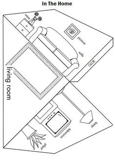 a drawing of a house in the shape of a plane with an antenna attached to it