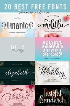 the 20 best free font styles for your wedding or any type of design project in one place