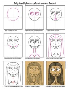 how to draw cartoon faces for christmas with pictures and instructions on how to draw them