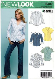 a woman's shirt and jeans sewing pattern