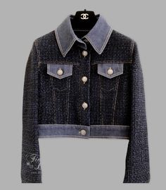 Denim Chanel, Chanel Jacket, Chanel Chanel, Tweed Jacket, Denim Jacket, Chanel