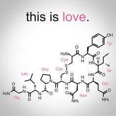 this is love xyrocin and the chemical formulas are written in pink