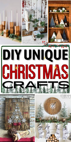 unique christmas crafts with text overlay that reads diy unique christmas crafts on it