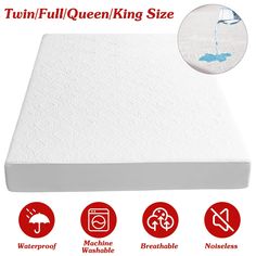 the twin size queen size mattress is shown with instructions on how to put it in