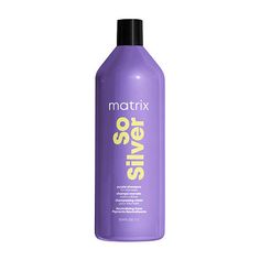 What it DoesSo Silver Shampoo is a color depositing purple shampoo that neutralizes and eliminates brassy, yellow tones in blonde and grey hair without stripping your color. This shampoo can be used on color treated hair to brighten blonde, platinum, and grey/silver hair while also cleansing. Deposits Violet pigment to neutralize brassy tones. Illuminates highlights on blondes. Brightens blondes & enhances silver tones. The products feature a fragrance with top notes of Leafy Greens, Rosewoo Grey Silver Hair, Blonde Platinum, Purple Conditioner, Porous Hair, Silver Shampoo, Tartaric Acid, Silver Grey Hair, Bright Blonde, Purple Shampoo