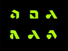 the letters are neon green on black