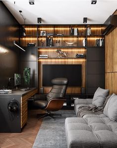 a living room filled with furniture and a flat screen tv sitting on top of a wooden shelf